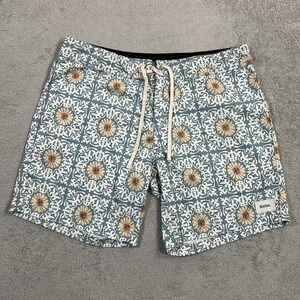 Rhythm Board Shorts Mens 32 Floral Swim Pockets Beach Surfing Stretch Hawaiian